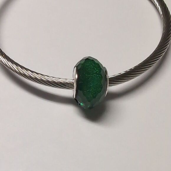 Green Sparkly Charm for Pandora Style‎ Bracelet - Picture 2 of 4